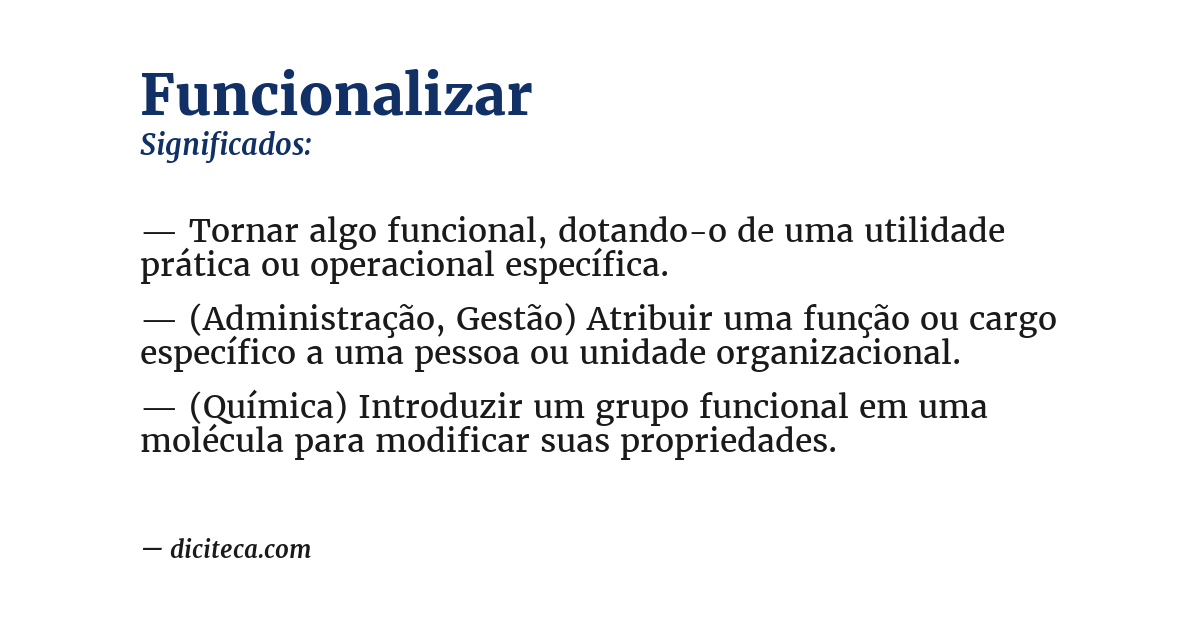 Significado de funcionalizar