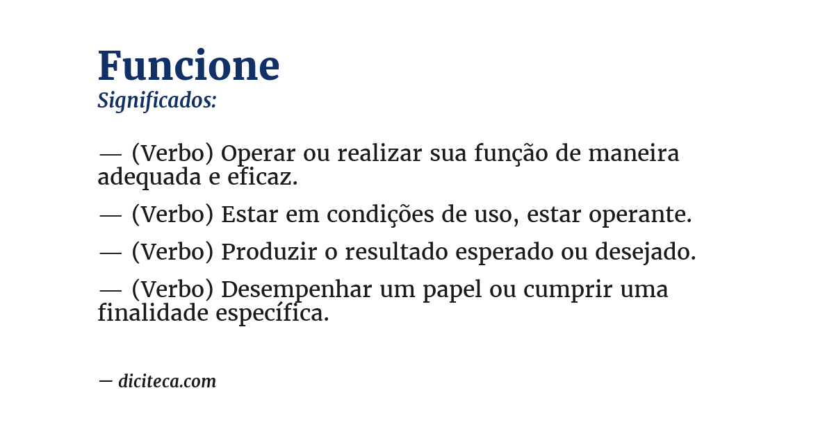 Significado de funcione