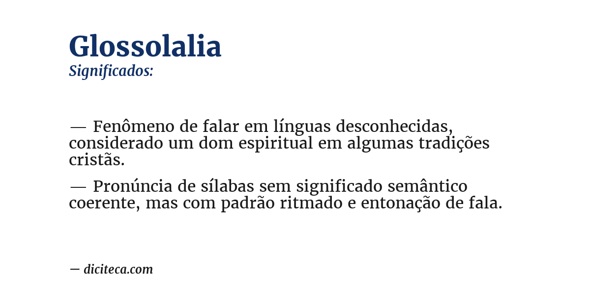 Significado de glossolalia