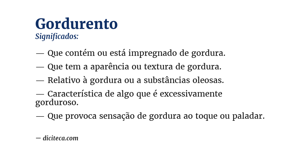 Significado de gordurento