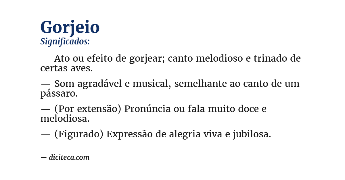 Significado de gorjeio