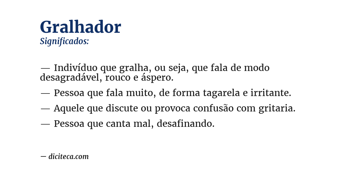 Significado de gralhador