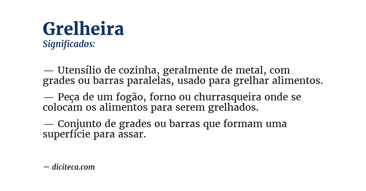 Significado de grelheira