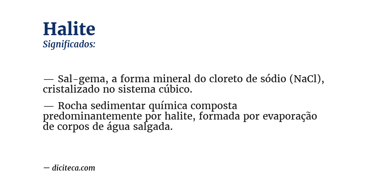 Significado de halite