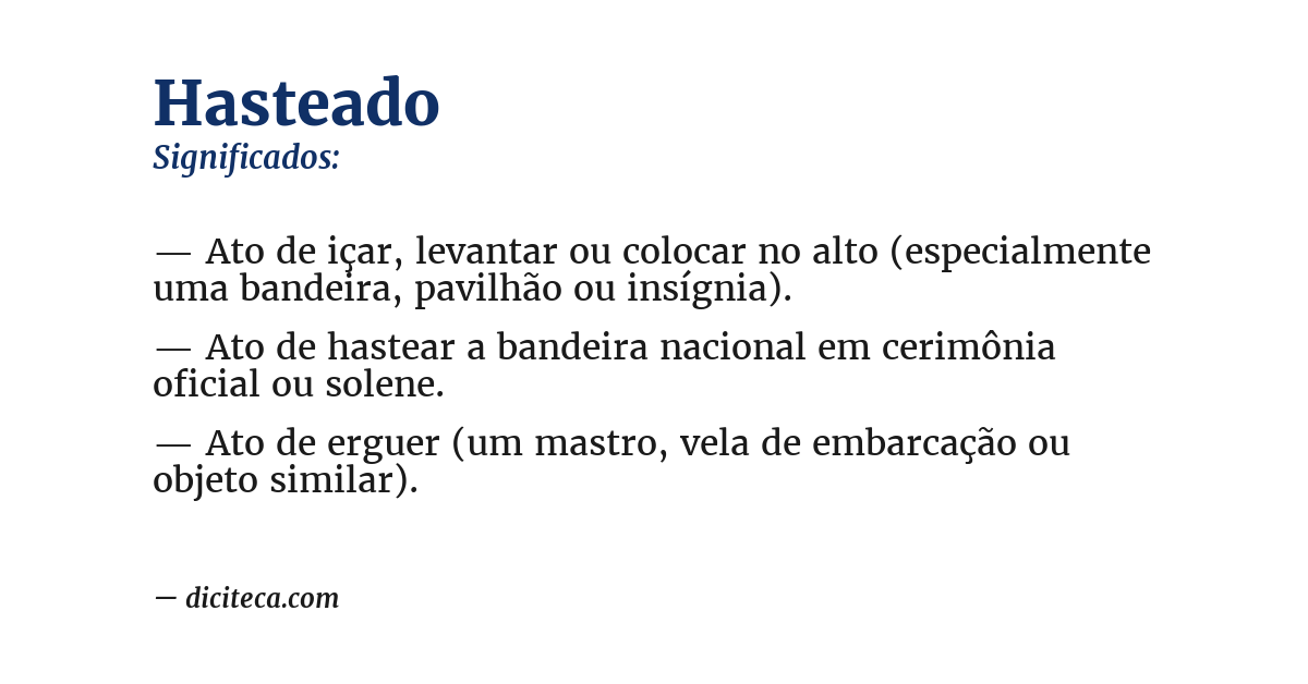 Significado de hasteado