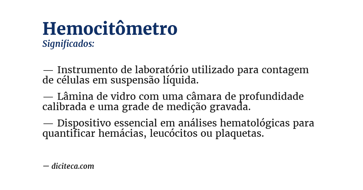 Significado de hemocitômetro