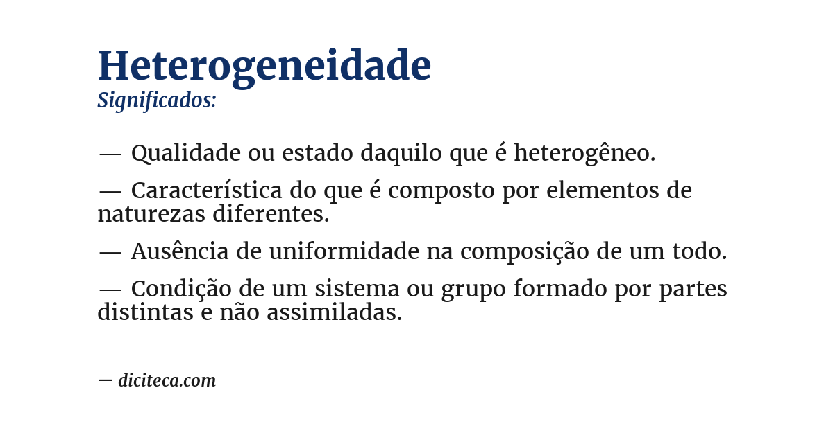 Significado de heterogeneidade