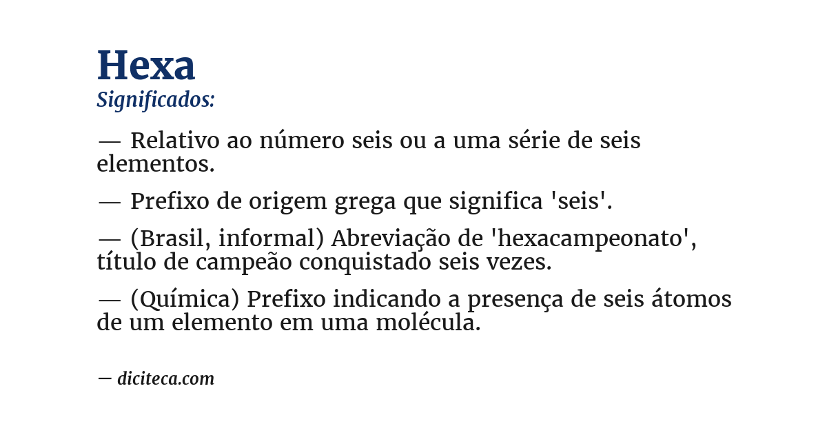 Significado de hexa