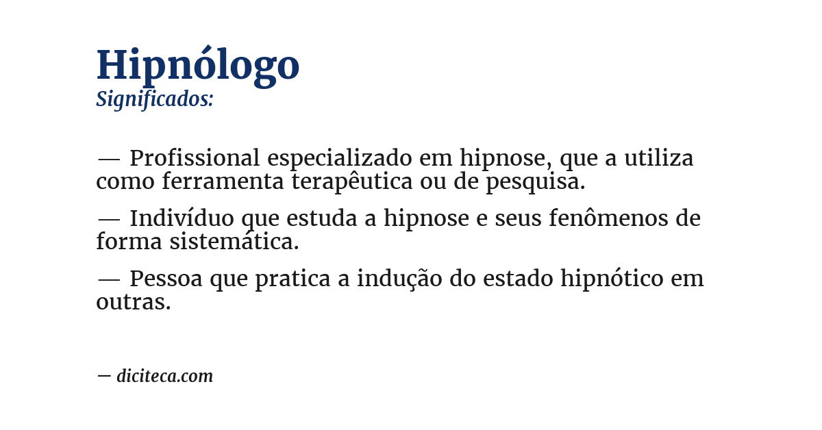 Significado de hipnólogo