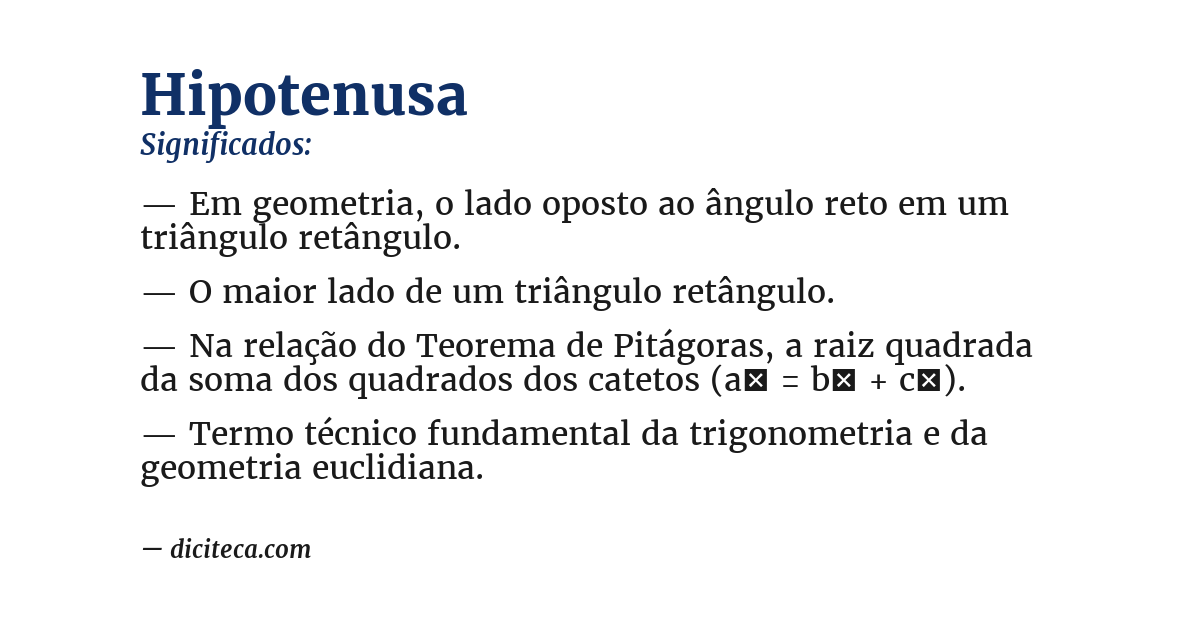 Significado de hipotenusa