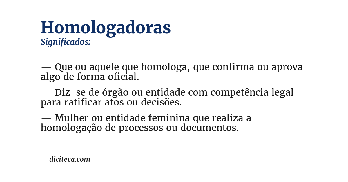 Significado de homologadoras