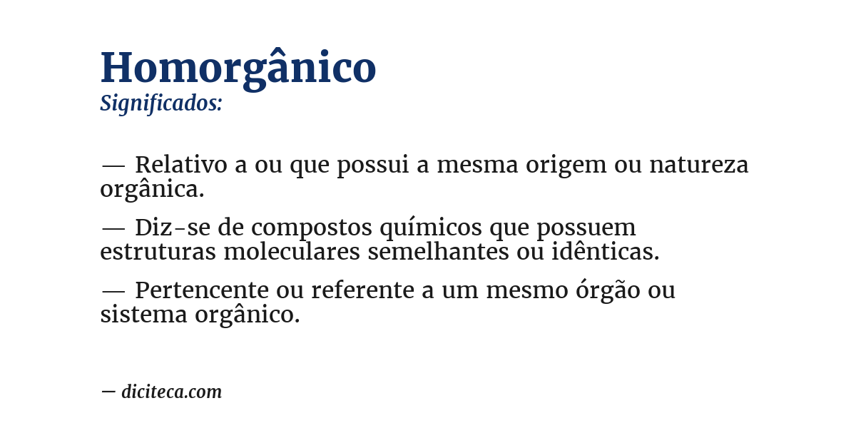 Significado de homorgânico
