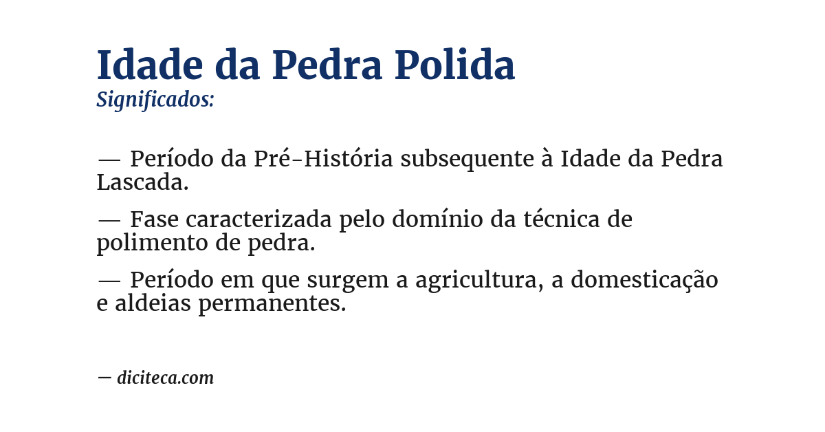 Significado de idade da pedra polida