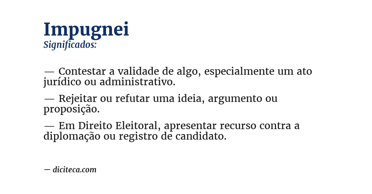 Significado de impugnei