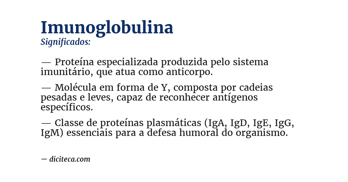 Significado de imunoglobulina