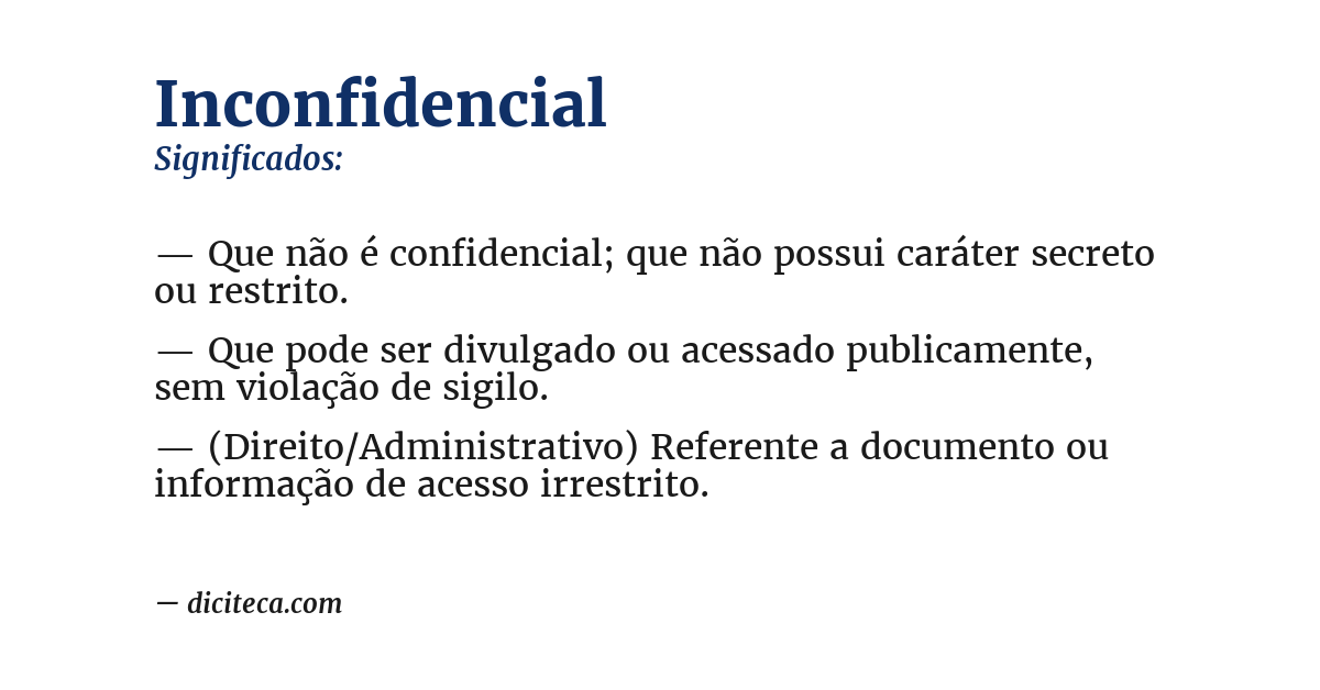 Significado de inconfidencial
