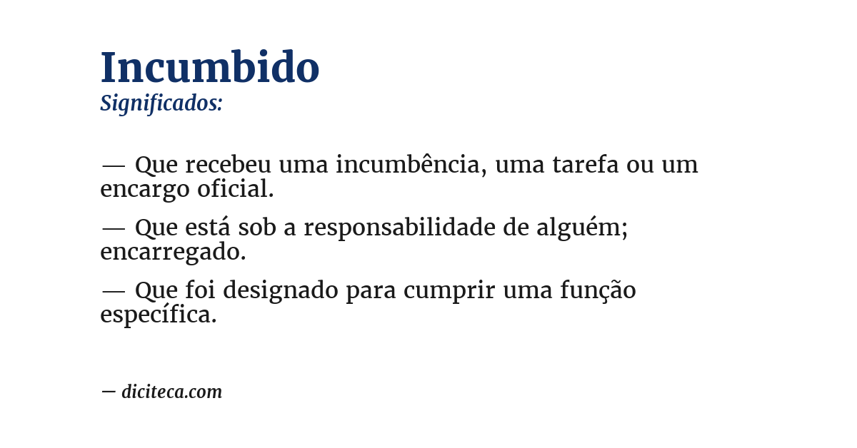 Significado de incumbido