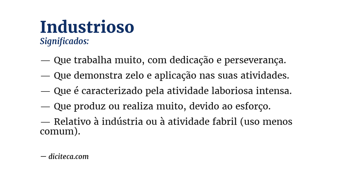 Significado de industrioso
