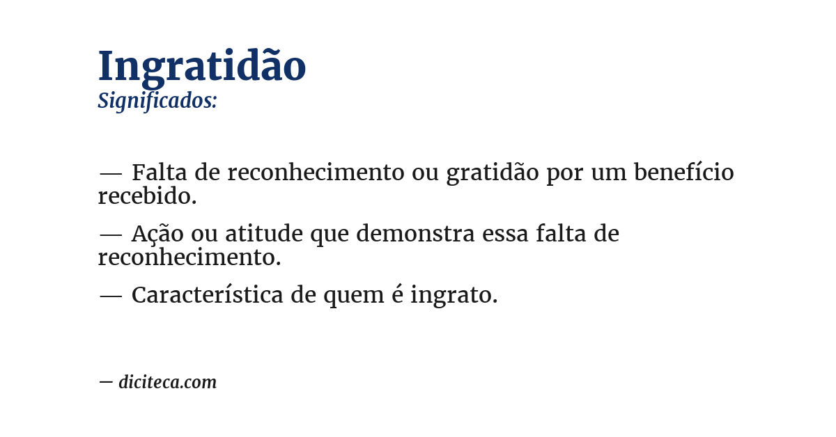 Significado de ingratidão