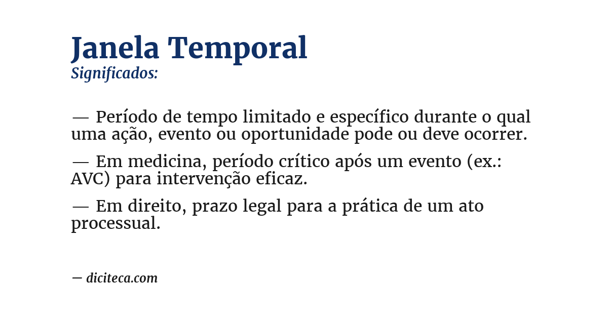 Significado de janela temporal