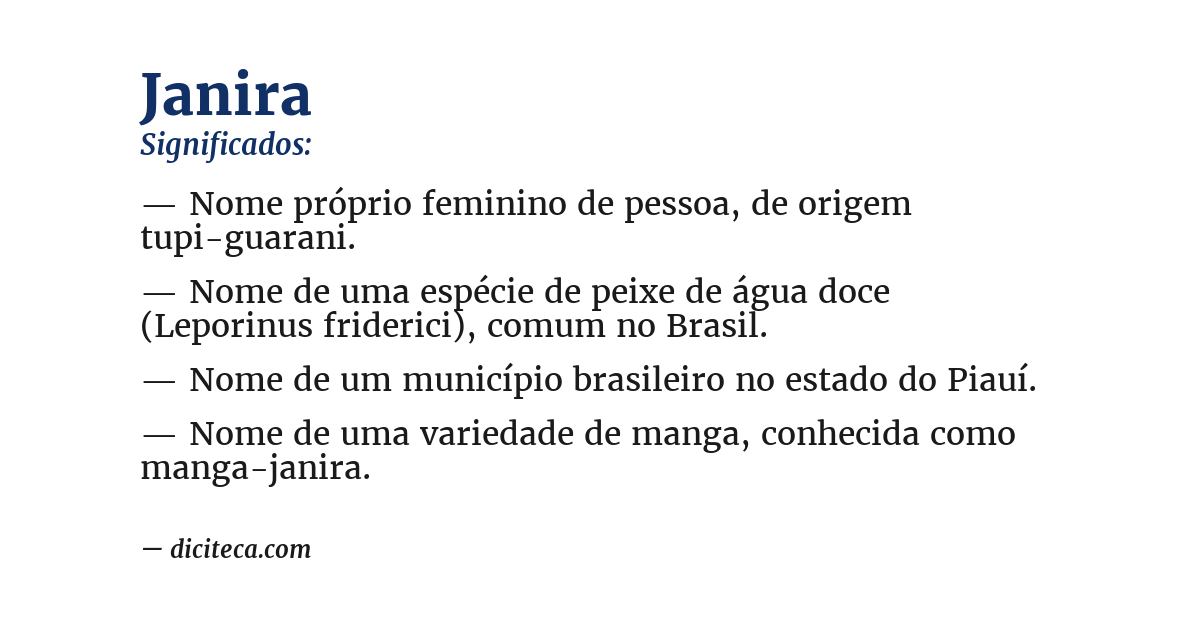 Significado de janira