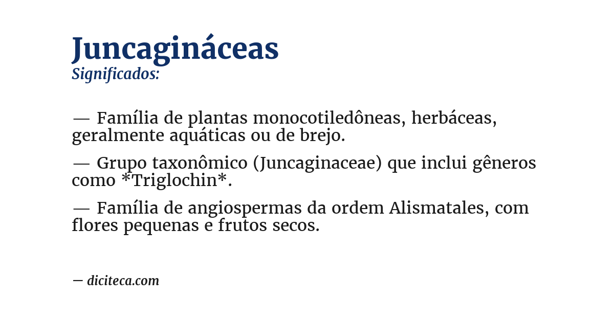 Significado de juncagináceas