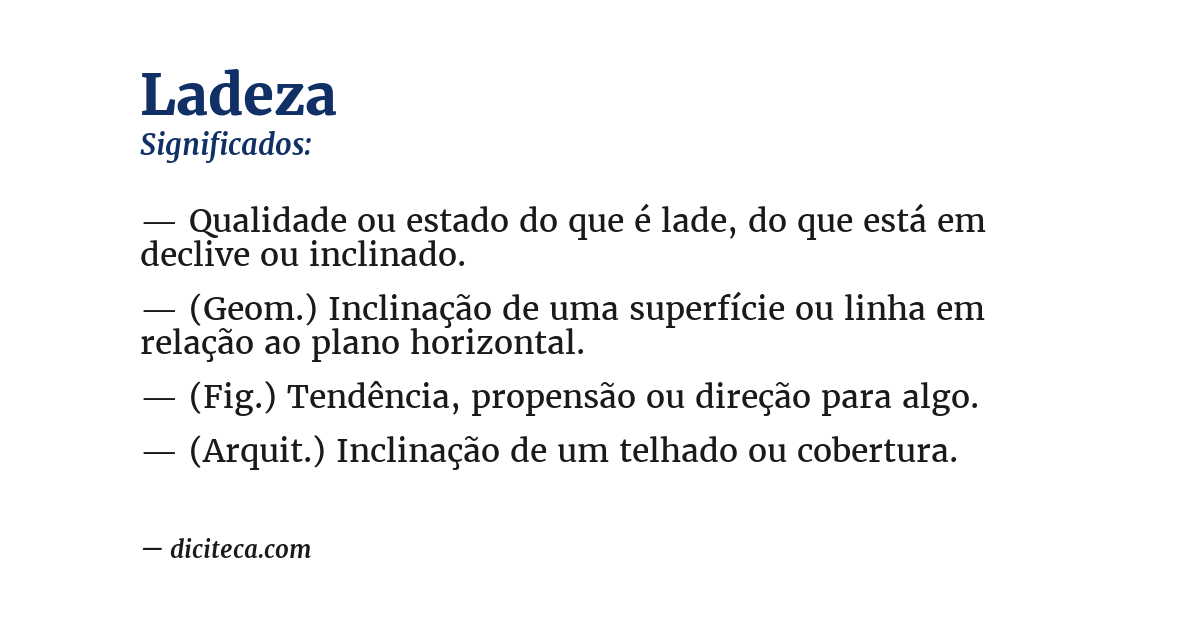 Significado de ladeza