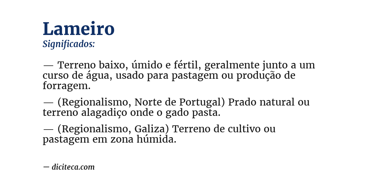 Significado de lameiro