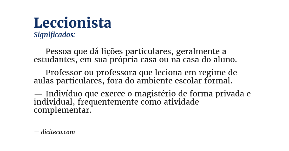 Significado de leccionista