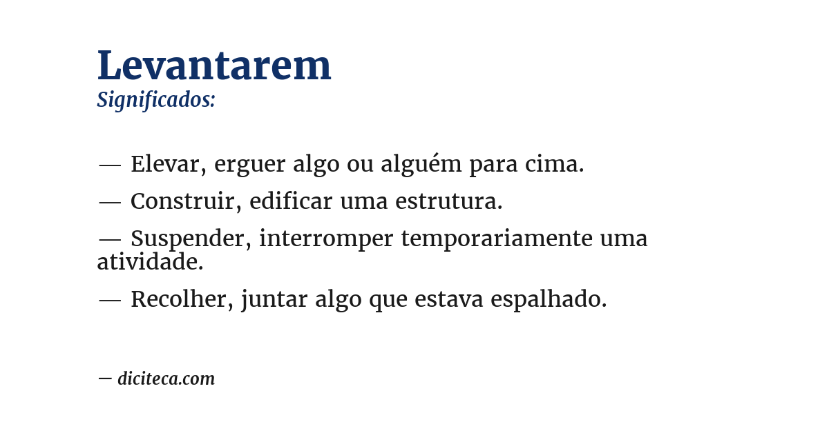Significado de levantarem