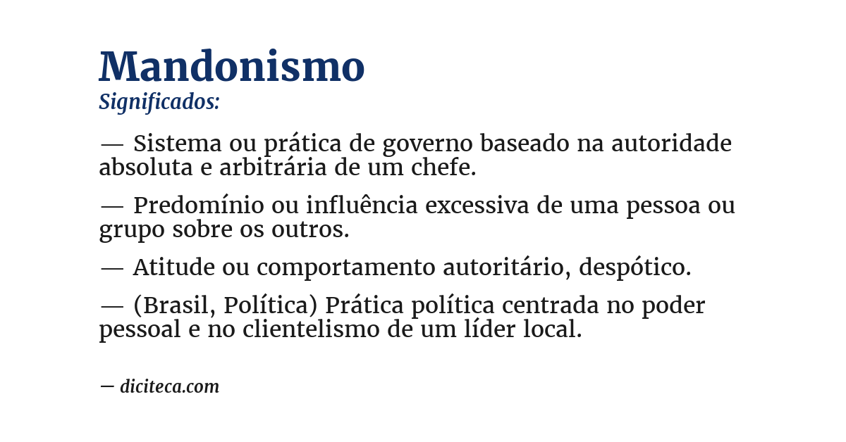 Significado de mandonismo