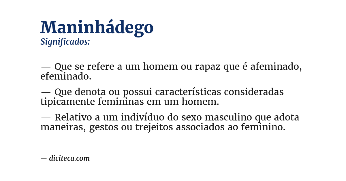 Significado de maninhádego