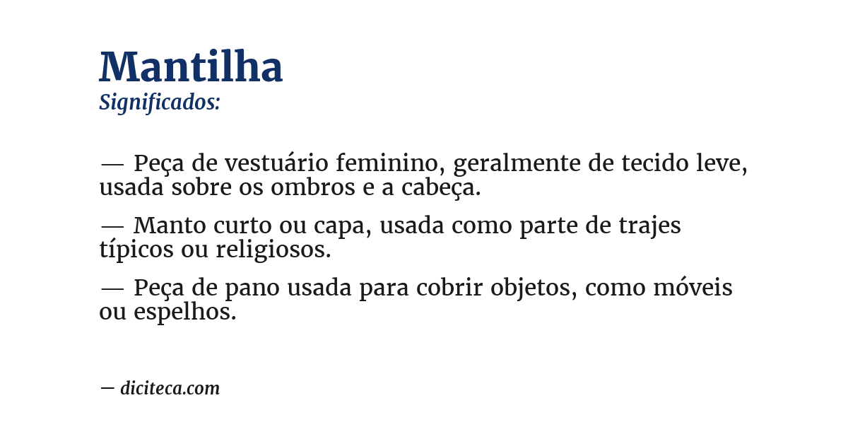 Significado de mantilha