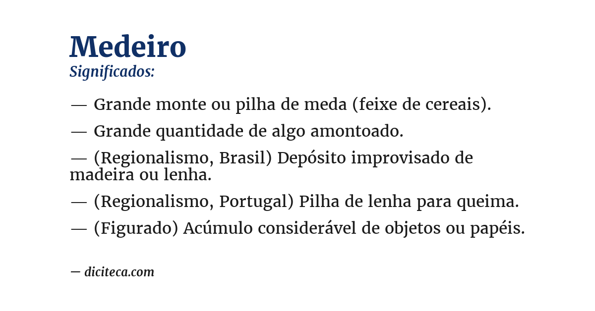 Significado de medeiro