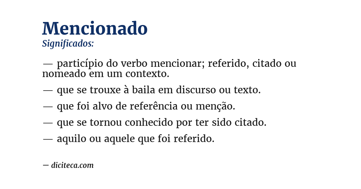 Significado de mencionado
