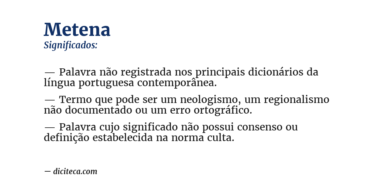 Significado de metena