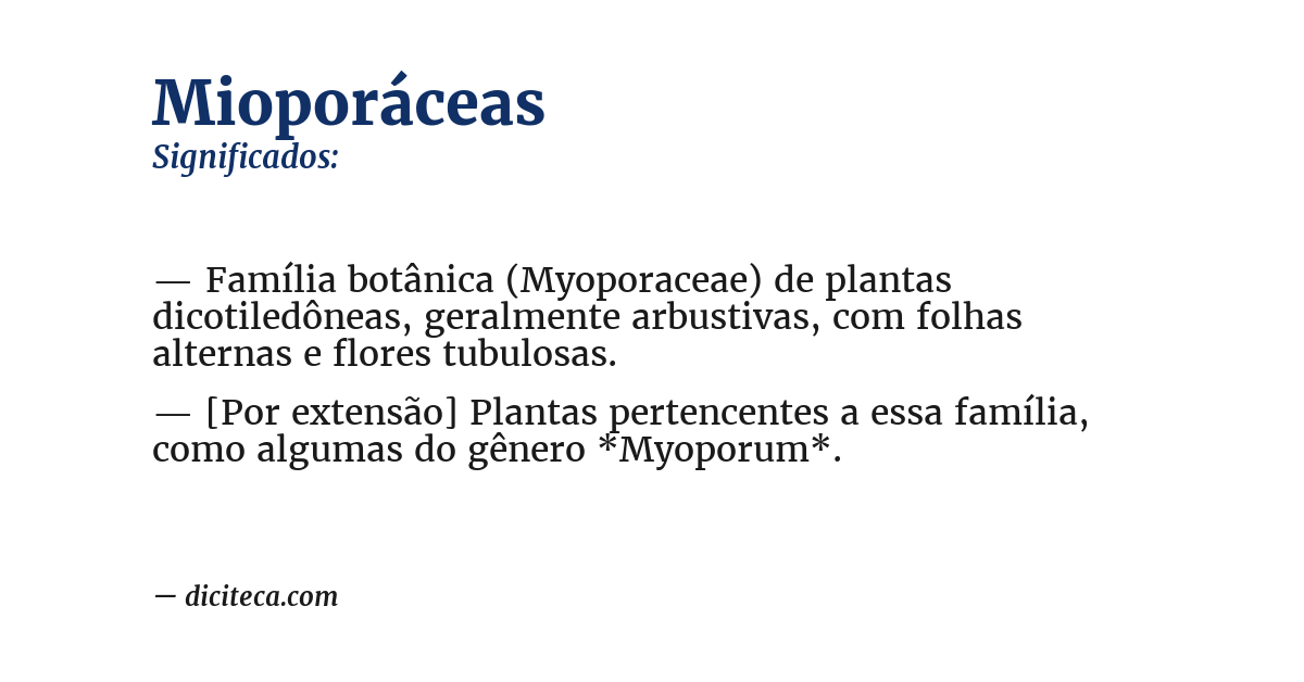 Significado de mioporáceas