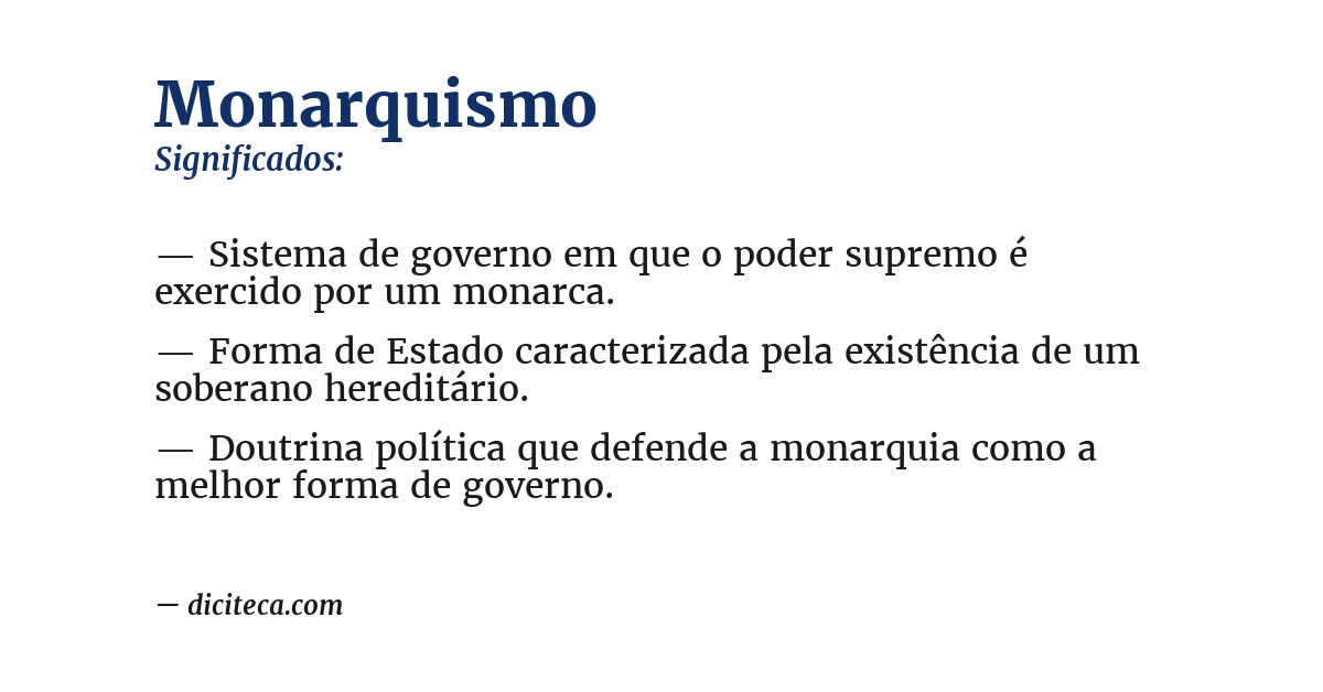 Significado de monarquismo