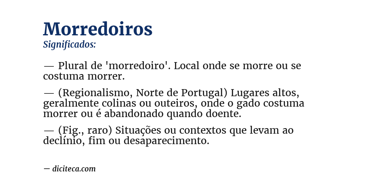 Significado de morredoiros