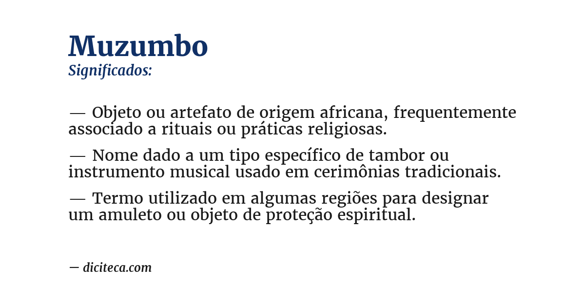 Significado de muzumbo