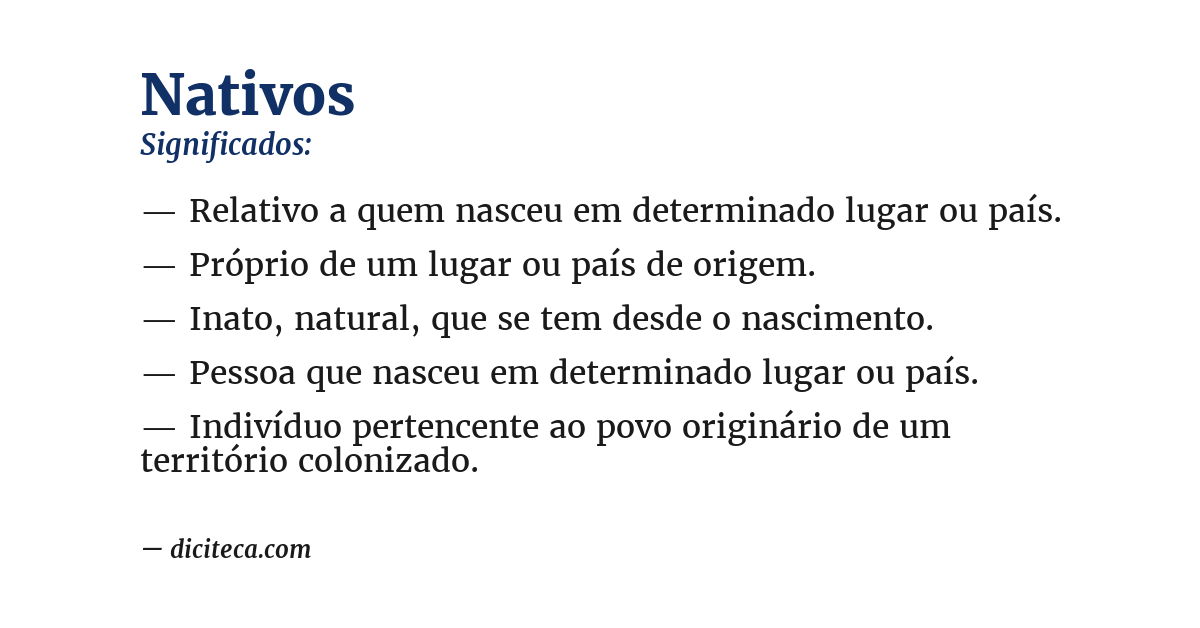 Significado de nativos