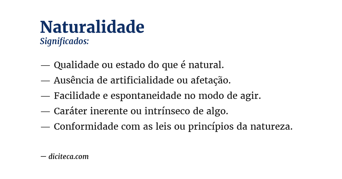 Significado de naturalidade