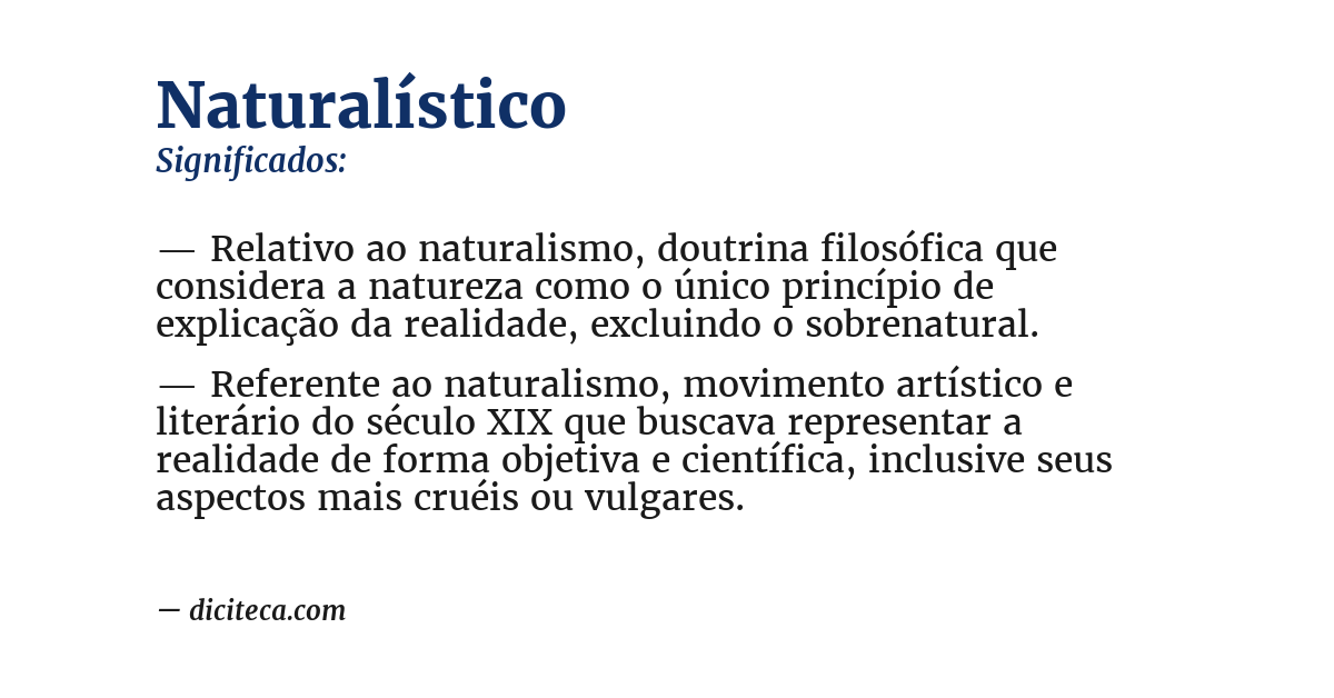 Significado de naturalístico