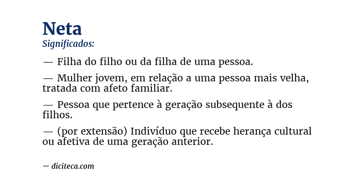 Significado de neta