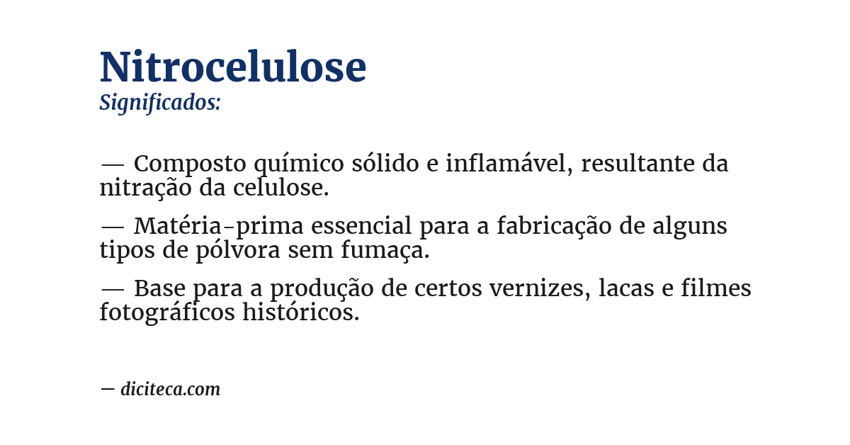 Significado de nitrocelulose