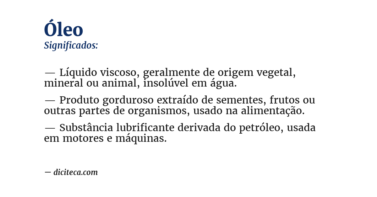 Significado de óleo