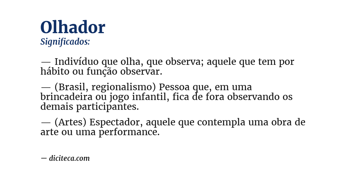 Significado de olhador