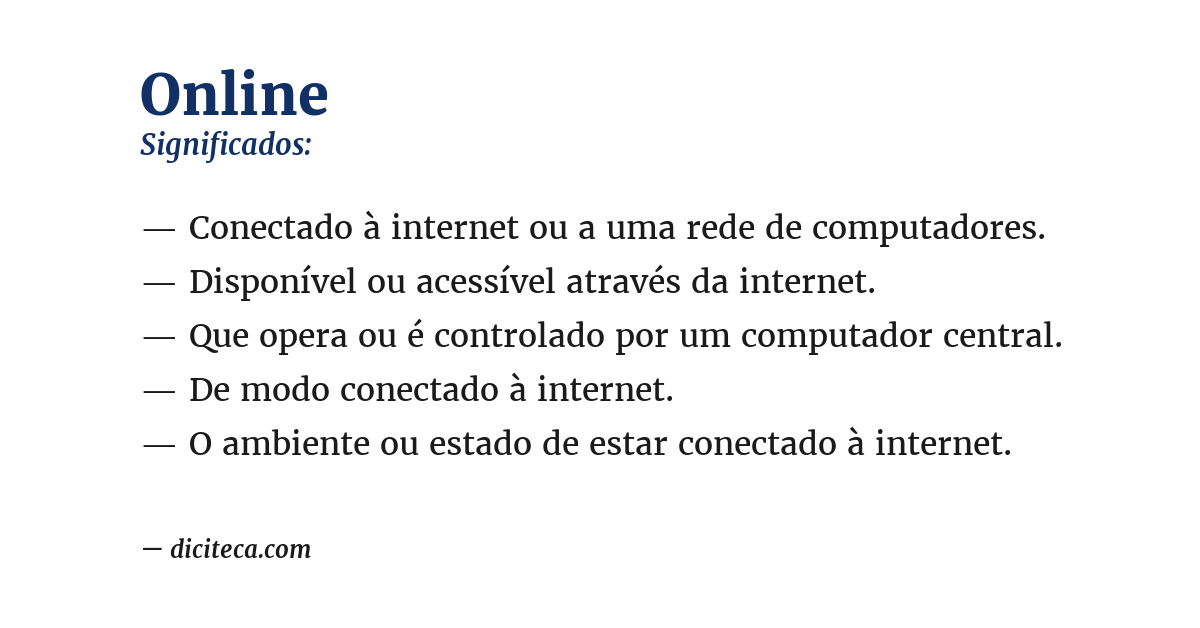 Significado de online