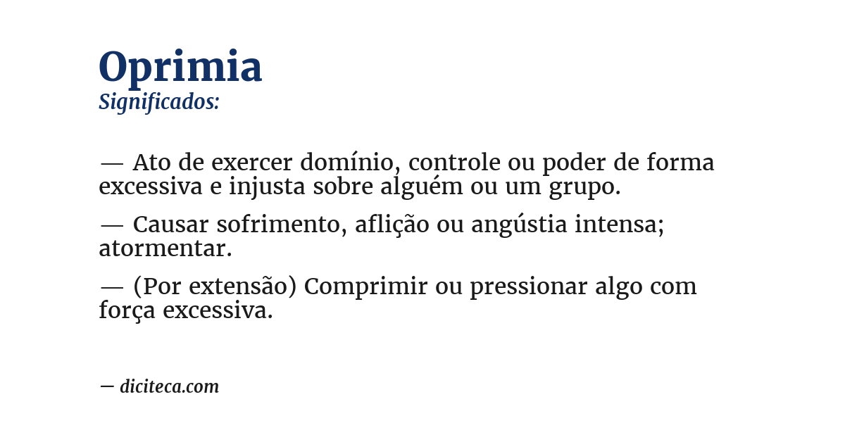 Significado de oprimia