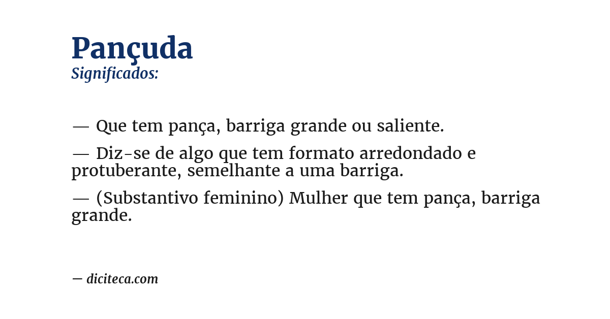 Significado de pançuda